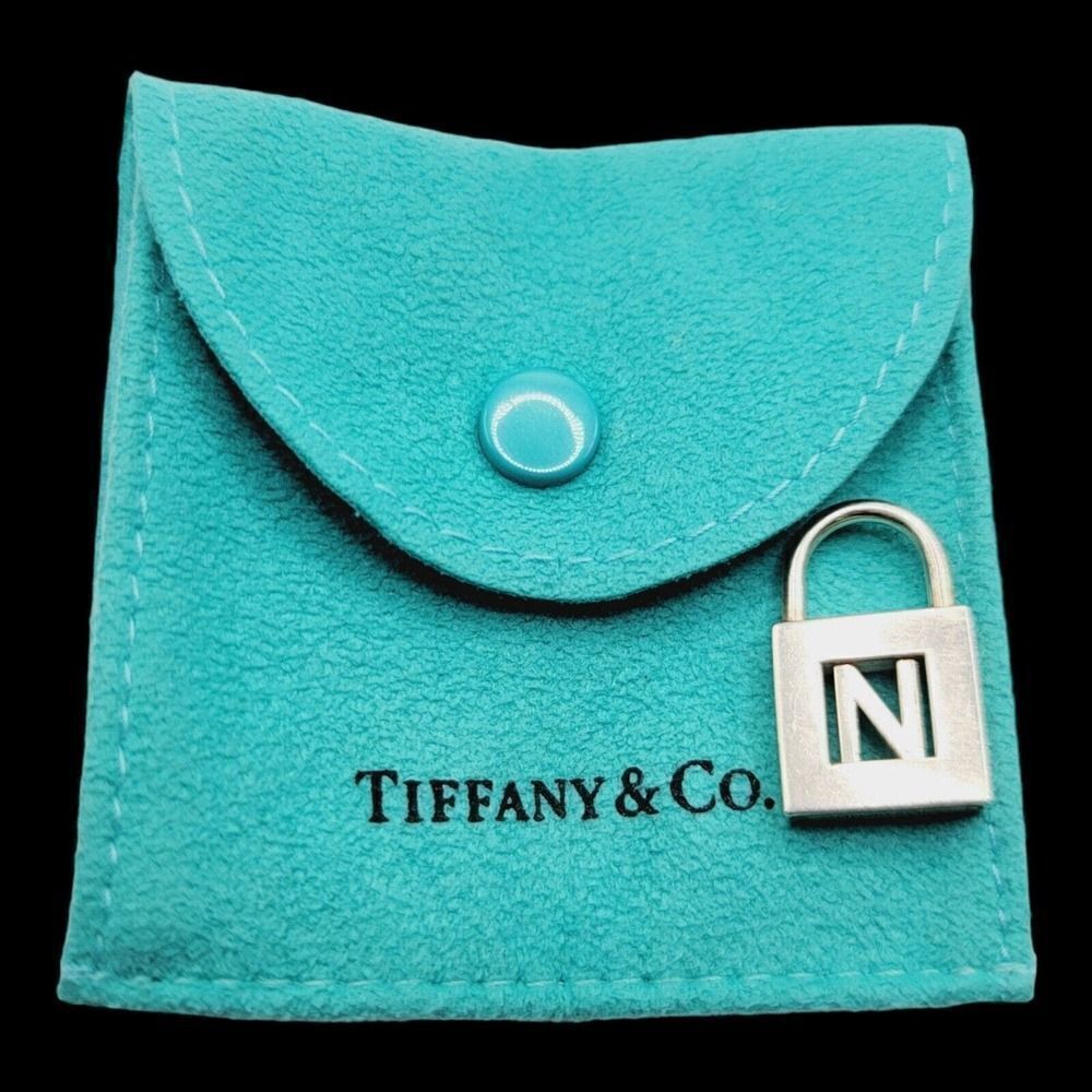 Tiffany‎ & Co. Sterling Silver Initial Alphabet Letter "N" Lock Charm Pendant
